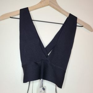 NWT Zara deep plunge bralette crop top